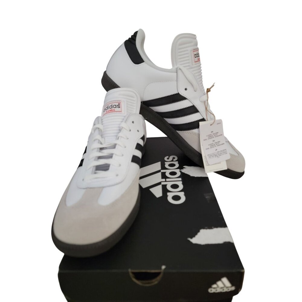Adidas Samba Classic Mens Soccer Shoes Size 11.5 White & Black Leather